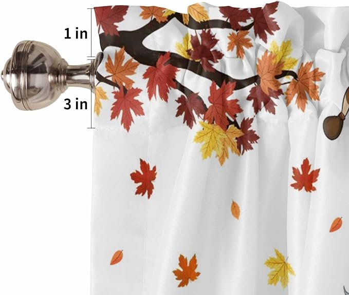 Fall Kitchen Curtain Set, Light Filtering Short Curtains Valance - Image 5