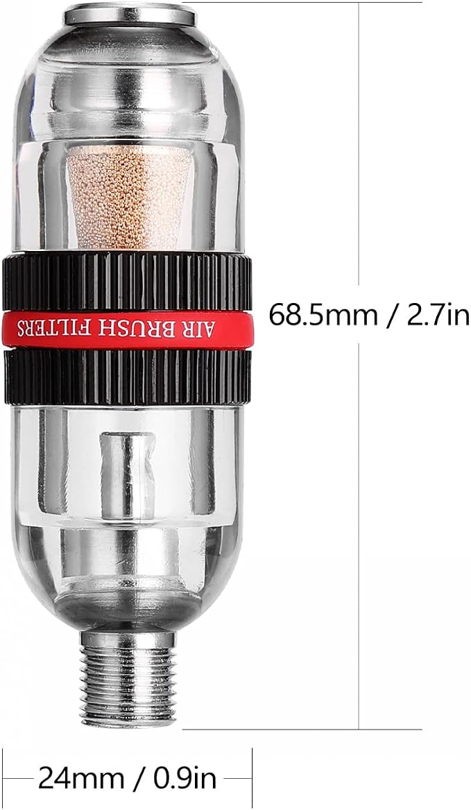 Mini Airbrush Air Filter Moisture Water Trap, 1/8" BSP Threads Spray Pen Oil - Image 2