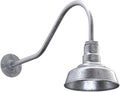 Steel Lighting Co. Hawthorne Barn Light | Outdoor Wall Mounted | 8 inch Dome | 23 inch Gooseneck| Small Farmhouse Light Made in America | Galvanized Exterior/Galvanized Interior