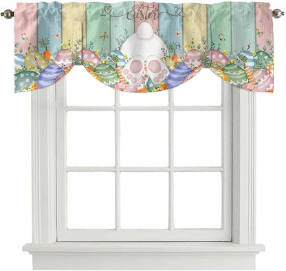 Easter Tie Up Valance Curtains for Windows, Kitchen Curtains Window Shades by Unknown