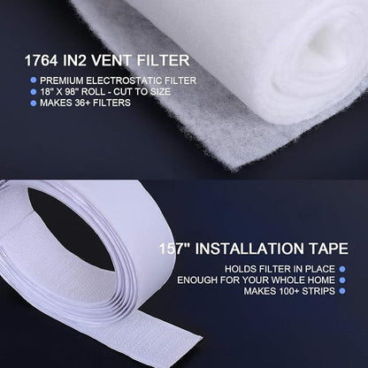 Complete Air Vent Filters Kit- 98‘’ x 18'' Electrostatic Media - Image 5