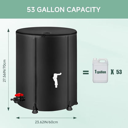 Collapsible Rain Barrel Water Storage Containers-53 Gallon Portable Rainwater - Image 4