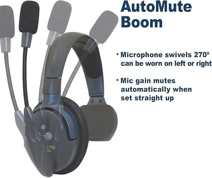 EARTEC UL413 Ultralite-HD 4-Person Full Duplex Wireless Intercom Headset Communication System, Single and Dual Ear Headsets, Up to 1000ft Range, U.S. Company