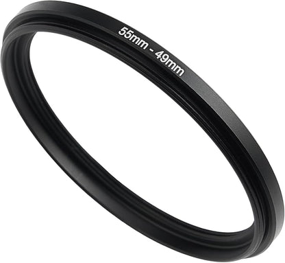 55mm to 49mm Step-Down Ring Filter Adapter, Metal Ring Step-Down Rings Adapter by BETUYESS