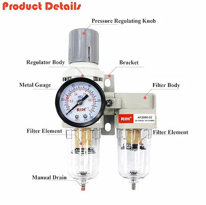 RIH Air Dryer System -1/4" NPT Double Air Filters-5 Micron Particulate Filter& - Image 2