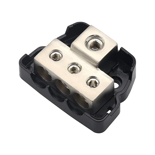 3 Way Amplifier Sub Speaker Audio Distribution Block 0 Gauge /4 Gauge in 4 GA / 8GA Wire Out Connecting Blocks 1PCS