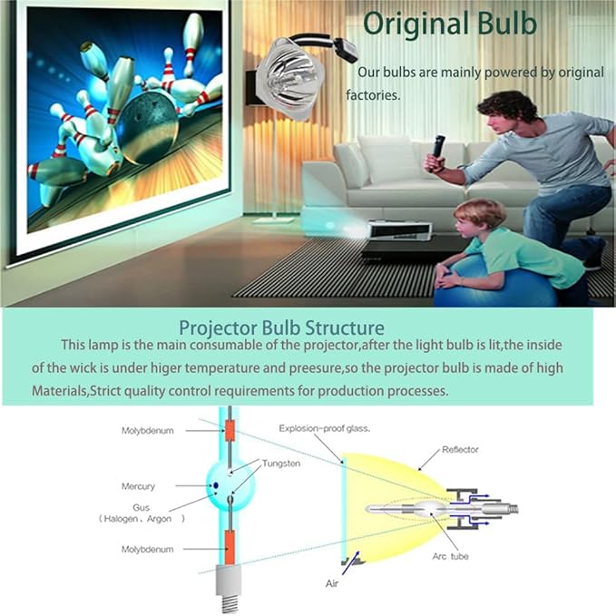 Migokrust Genuine Original Replacement Projector Lamp/Bulb with Housing for Panasonic ET-LAEF100 Projector-(OEM Bulb Inside)
