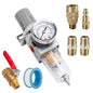 NANPU 1/4" NPT Compressed Air Filter Regulator Combo Piggyback, 5 Micron Brass by NANPU