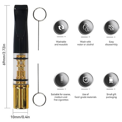 Cigarette Filters Gold Plating 10pcs Cigarette Holder Reusable Clean Tar - Image 2