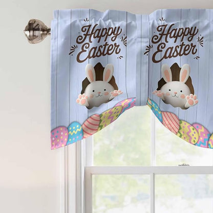 Blue Easter Tie Up Valance Curtains - Image 4