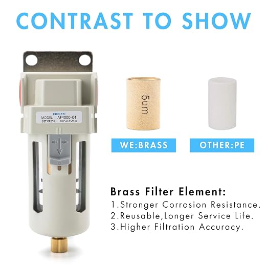1/2" NPT Air Dryer for Compressor | Compressed Air Line Filter | 5 Micron Brass - Image 4