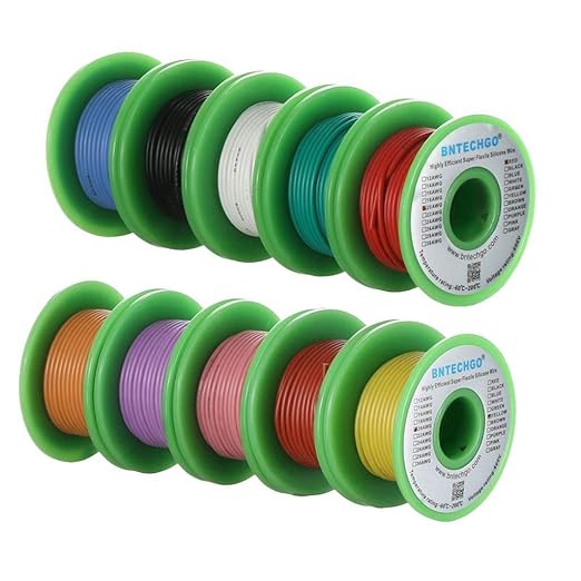 BNTECHGO 20 Gauge Silicone Wire Kit 10 Color Each 30 ft Flexible 20 AWG Stranded Tinned Copper Wire
