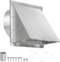 6 Inch Wall Vent with Screen and Damper, 304 Stainless Steel Outdoor Wall by JYINCPED