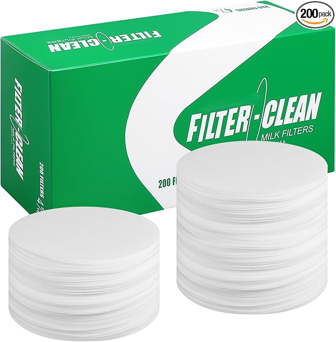 200 Pack Milk Filter Discs Quick Flow Non-gauze Small 4-9/16" Od Replacement by Hahafelt