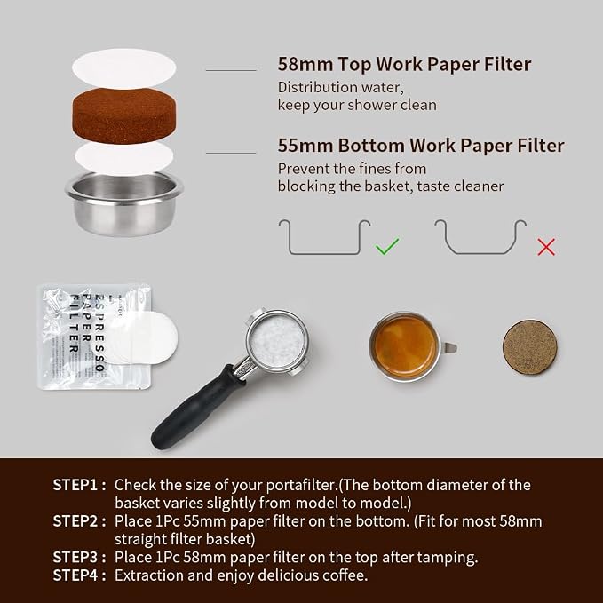 watchget 55mm Espresso Paper Filters - Image 3