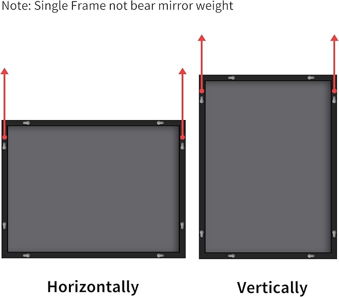 36x55 inch Bathroom Mirror, Silver Rectangle Mirror with Thin Metal Frame, Large Rectangular Wall Mirrors for Bathroom, Living Room, Big Mirror Hang Horizontal/Vertical