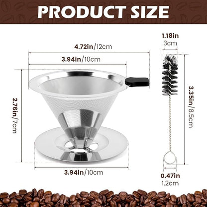 Pour Over Coffee Dripper Paperless Reusable Coffee Filter Pour Over Coffee - Image 2