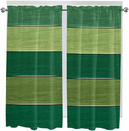Farm Retro Green Wood Grain Window Valance Curtains, Rustic Wooden Plank - Image 9