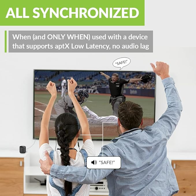 Avantree Orbit Bluetooth 5.0 Audio Transmitter for TV with 5.1 Surround Sound Passthrough Support, Class 1 Long Range, LED Display, Dual Link, 100% TV Compatibility Delivers No Lip sync Delay