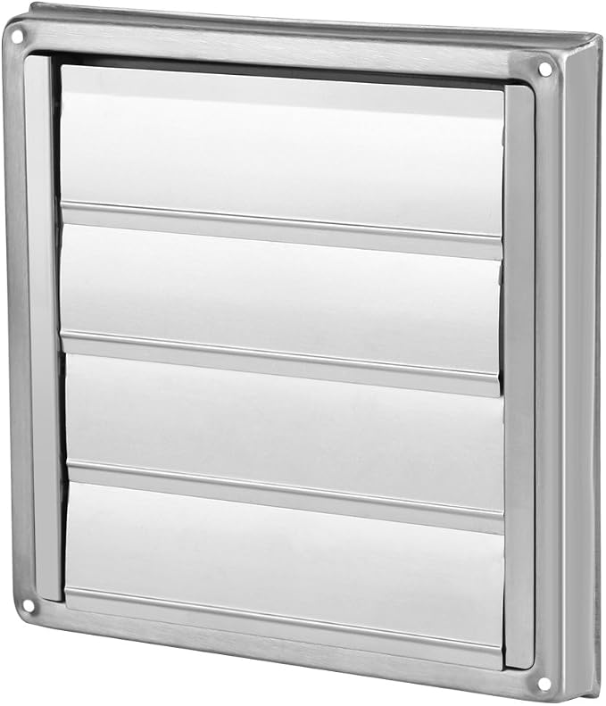 Extractor Fan Outlet, 100mm Stainless Steel Wall Air Vent Outdoor Filter Square - Image 3