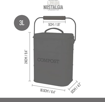 Kitchen Craft Living Nostalgia Vintage Blue Compost Bin LNCOMPBLU - Image 2