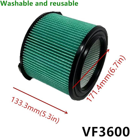 2 PACK yamoutai VF3600 HEPA Material Pleated Paper Wet/Dry Vac Replacement - Image 2