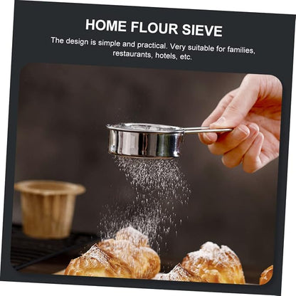 2pcs Stainless Steel Powdered Sugar Sieve Flour Sieve Sugar Sifter Baking - Image 2