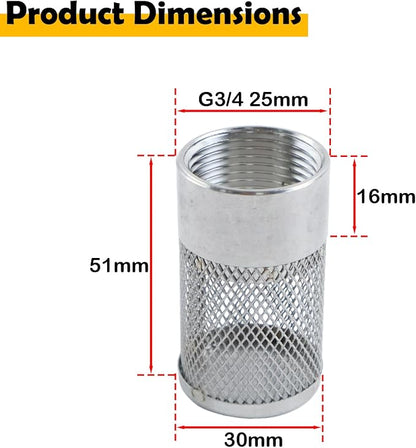 Dia Hose Inlet Suction Strainer Filter, Stainless Steel Water Pump Filter - Image 6