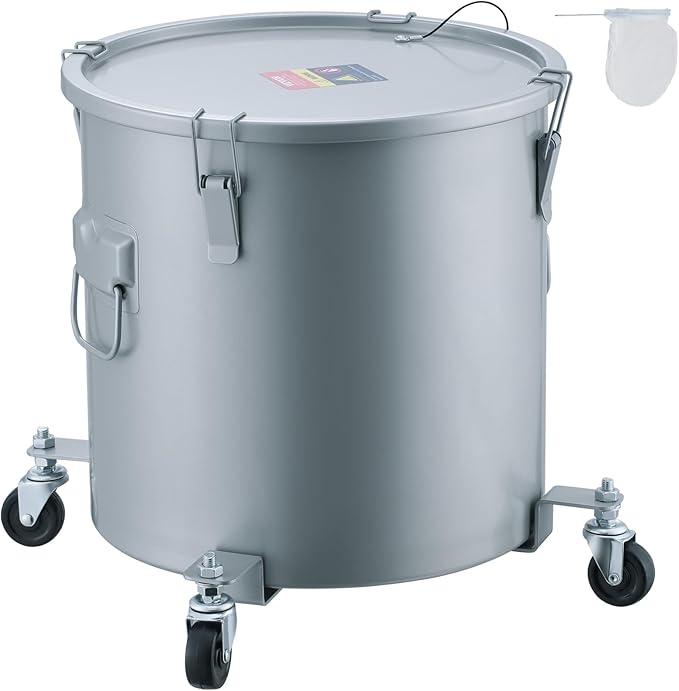 VEVOR 10 Gallon Fryer Grease Bucket, Oil Disposal Bucket Caddy on Wheels by VEVOR