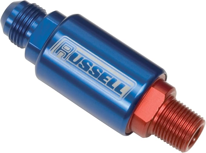 RUSSELL Edelbrock 650190 Comp Fuel Filter#6 X 3/8 Male Npt Red/Blue Anodize by Russell