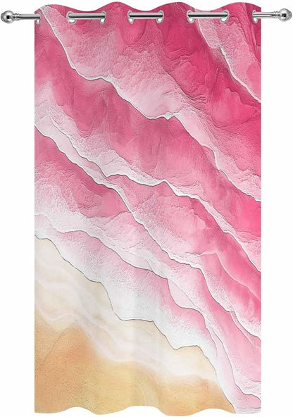Ocean Outdoor Curtains for Patio Beach Waves Watercolor Abstract Gradient Pink - Image 9