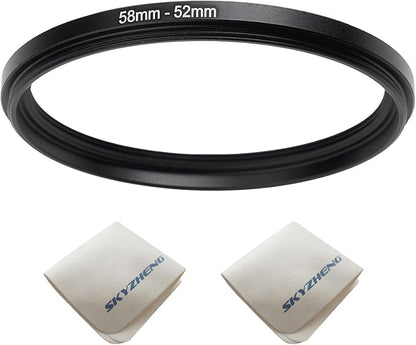 58mm Lens to 52mm Camera Lens Adapter 58mm to 52mm Step Down Ring Adapter Ring by SKYZHENG