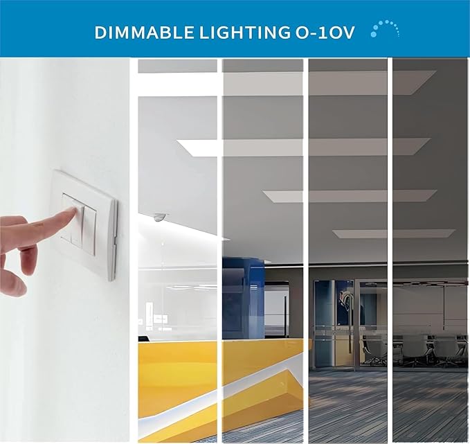 2x4 FT LED Light Flat Panel, 40/50/60W, Color Temperature Selectable 3K | 4K | 5K, Dimmable Recessed Drop Ceiling Lights, 5000/6250/7500 Lumens, Lay in Fixture for Office, 120-277V, UL DLC(6 Pack)