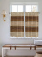 Retro Country Brown Wooden Board Window Valance Curtains, Farmhouse Gradient by IDOWMAT