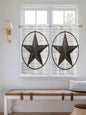 Vintage Farm Western Star Window Valance Curtains, 2 Panel by IDOWMAT
