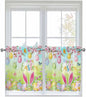 Easter Half Window Curtains 24 Inches Long, Spring Bunny Colorful Rabbit Eggs by Unknown