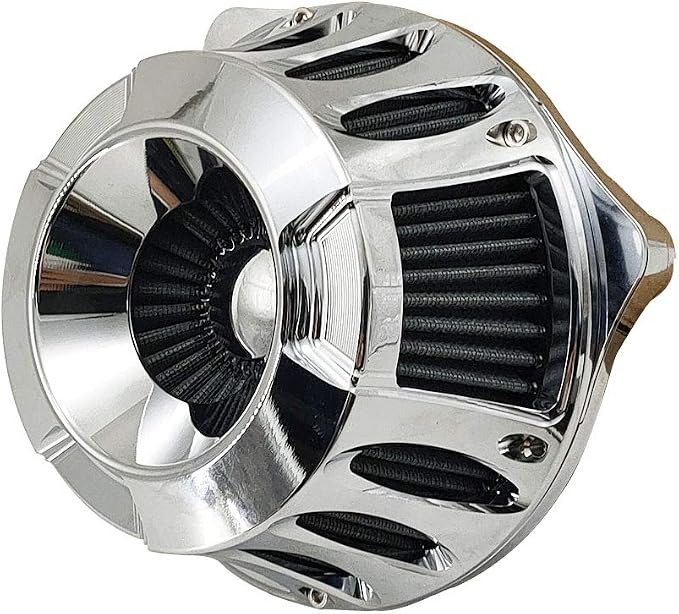 Harley Air Cleaner Motorcycle Filter Intake CNC Cut Kit Chrome - Image 2