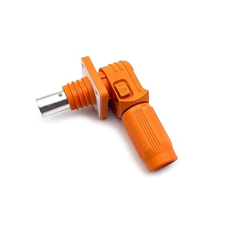 250A Battery Energy Storage Connector, 70mm² High Current Connectors IP67 Waterproof Crimping Wiring Power Adapter Quick Plug Terminal Right Angle Plug and Socket (1500V Black+Orange)