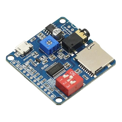 2PCS Voice Sound Playback Module MP3 Trigger Player Module UART I/O Trigger Class D Amplifier Board 5W 8M Storage SD/TF Card for Arduino
