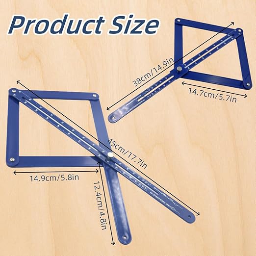 Premium Corner Angle Finder, Protractor Angle Finder Tool, Miter Angle Finder for Precise Cuts and Corner Measurements, Aluminum Alloy Build (Plastic-Long)