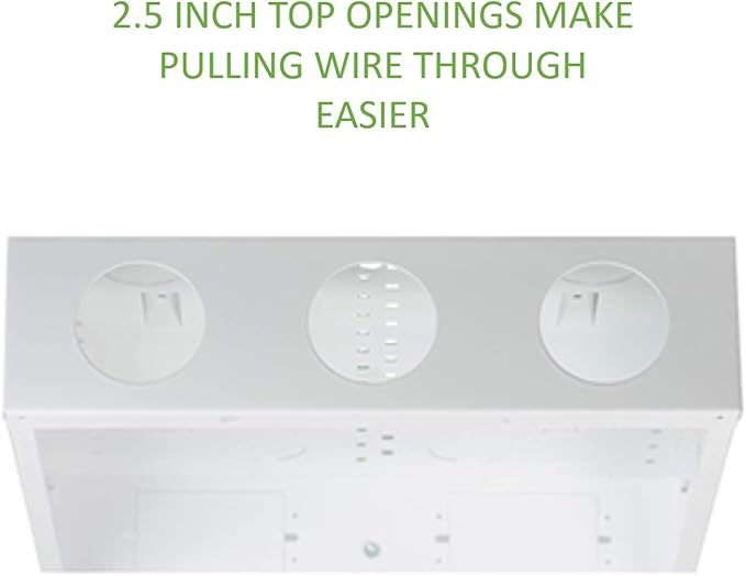 On-Q 20" Structured Media Enclosure with Hinged Cover Lock, Glossy White, Surface or Flush Mount
