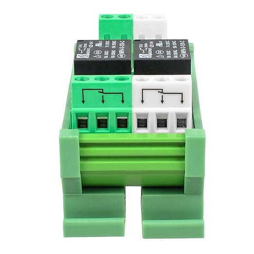 GUETNEU Relay Board, Relay Module 2 Channel 1 SPDT DIN Rail Mount 24V DC/AC, Interface Board(FY-T732C-D24)