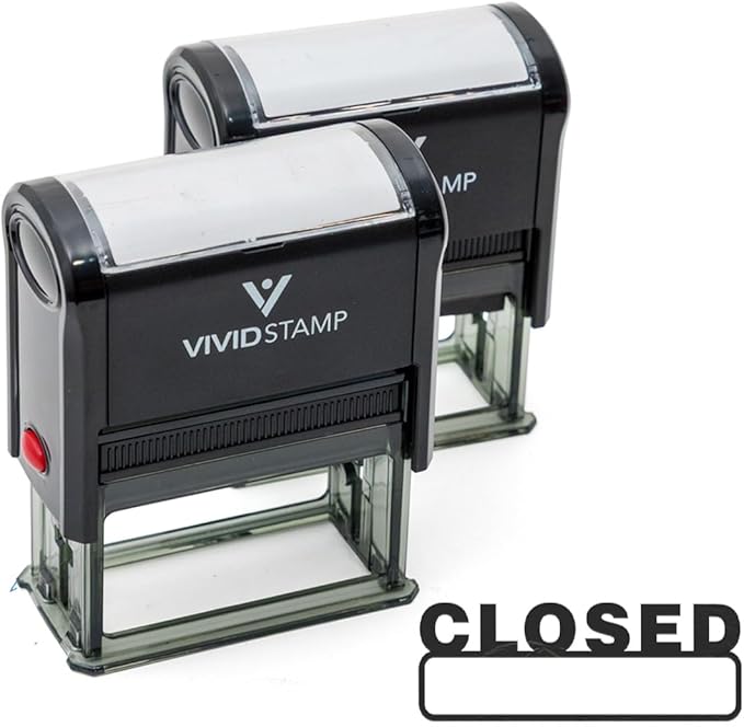 Basic Closed Self Inking Rubber Stamp (Black Ink) - X-Large 2 Pack