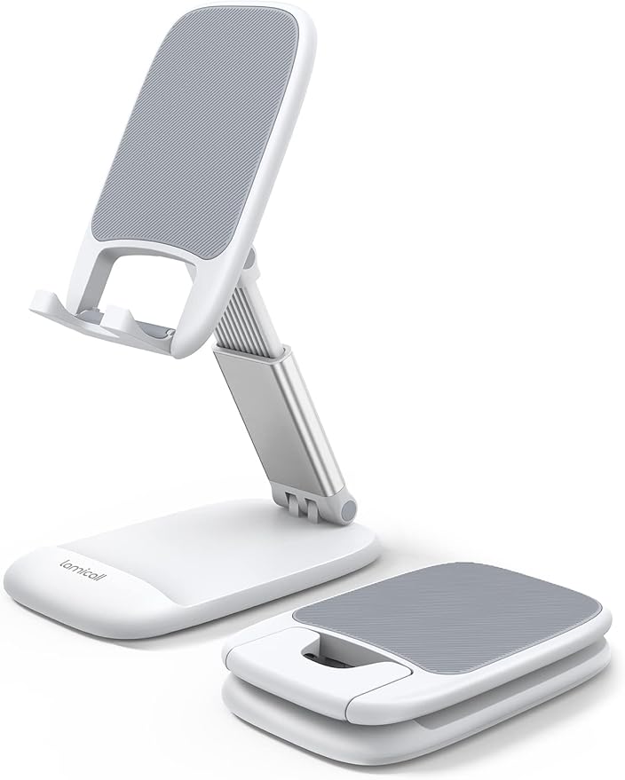 Lamicall White Cellphone Stand, Xmax Gift for Men Women Mother Father Girls Boys Coworkers, Desk Accessories, Telephone Stands, Workspace Organizersf, Gifts for Christmas