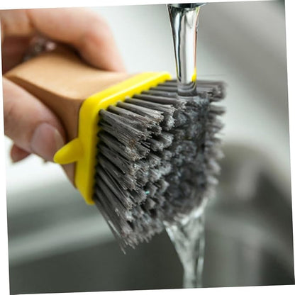 Natural Wood Handle Sponge Scrubber Tile Scrubber Brush Cleaner Kitchen - Image 8