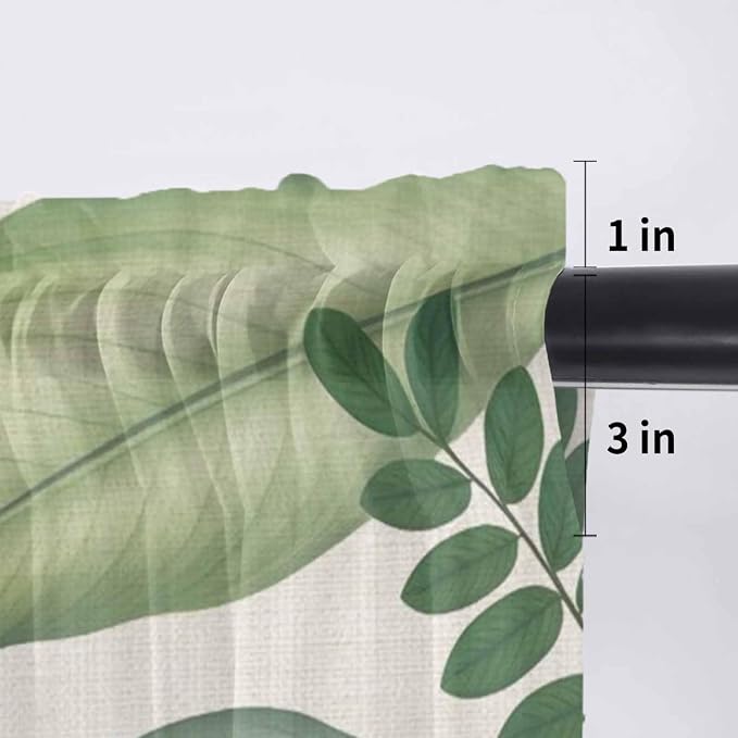 Summer Palm Leaf Sheer Valance Curtains - Image 7