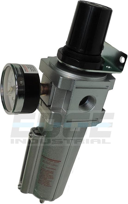 THB Heavy Duty Compressed AIR Filter Regulator Combo Piggyback, Metal Bowl - Image 3
