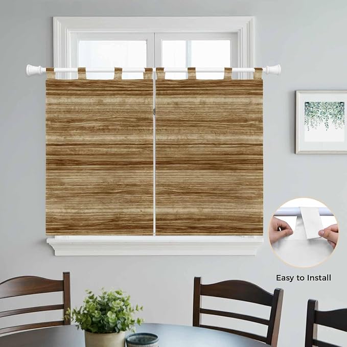 Vintage Western Kitchen Curtains 45 Inch Length, Short Cafe Window Curtains Tab - Image 4