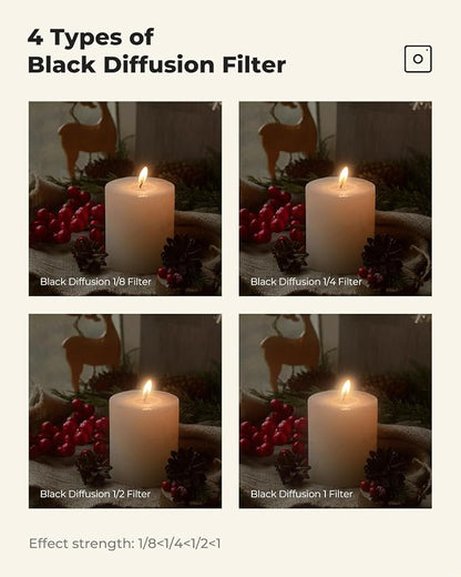 K&F CONCEPT 55mm Black Diffusion 1/4 Filter Mist Cinematic Effect Filter - Image 6