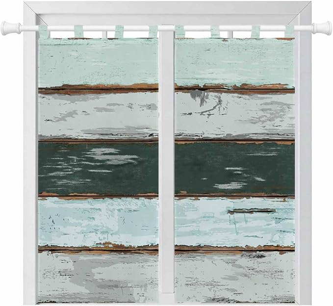 Blue Teal Living Room Curtains 84 Inch Length, Window Curtains Tab Top by Unknown